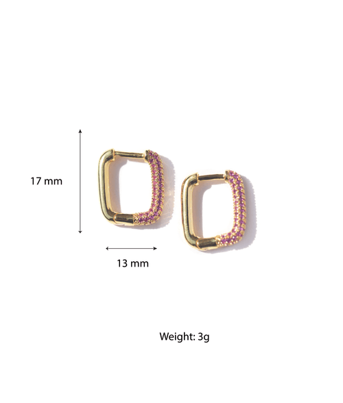 925 Silver Plum Huggie Earrings