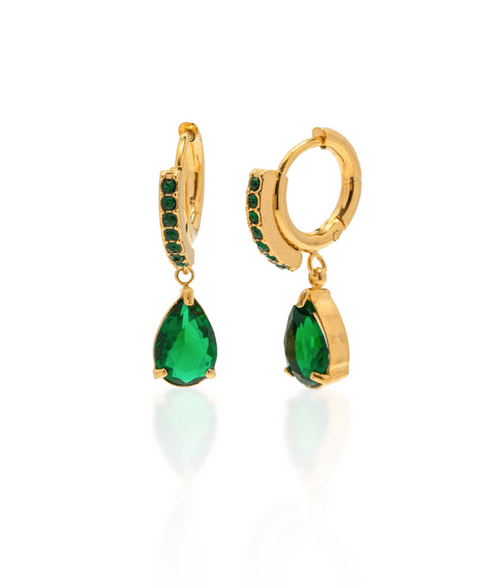 Emerald Pear Drop Earrings