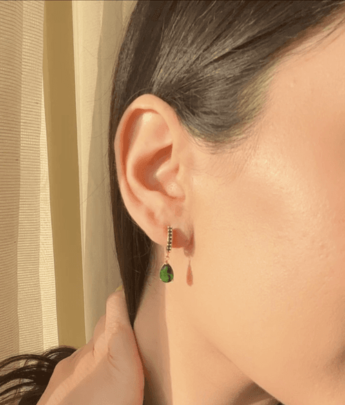 Emerald Pear Drop Earrings