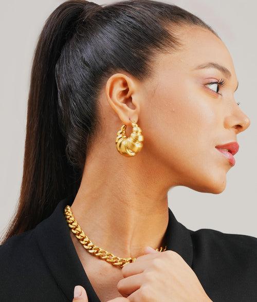 Maxi Gold Croissant Hoops