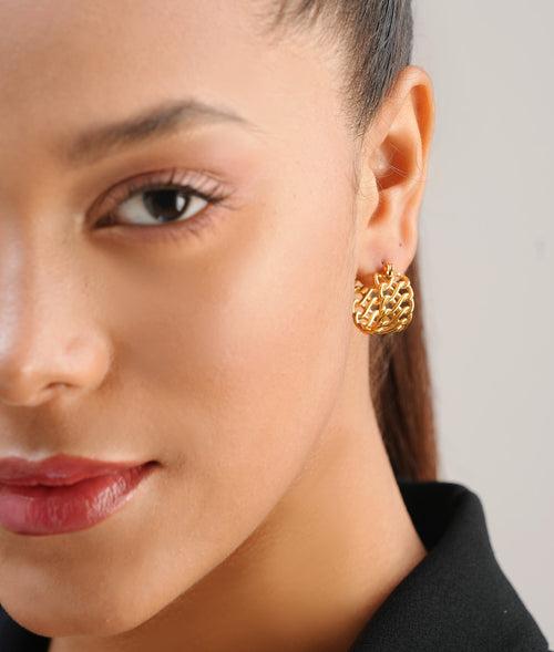 The Mesh Gold Hoops