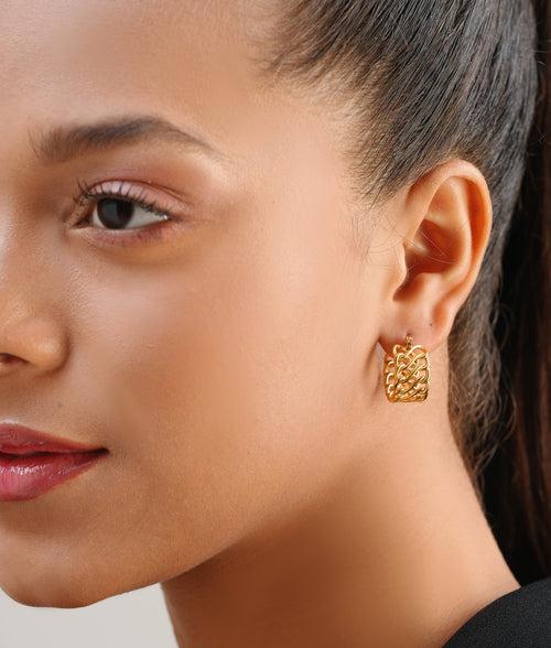 The Mesh Gold Hoops