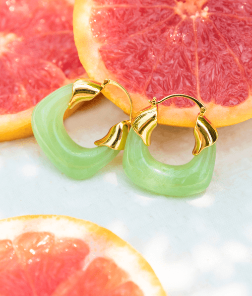 Pistachio Hoop Earrings