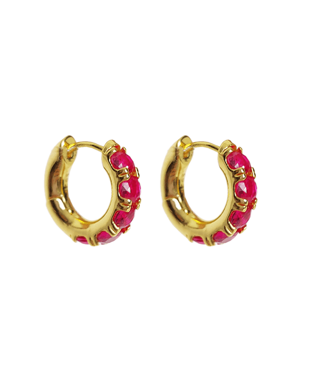 925 Silver Ruby Hoops