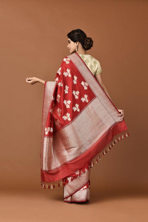 Banarasi Katan Silk Chinar Leaf Saree