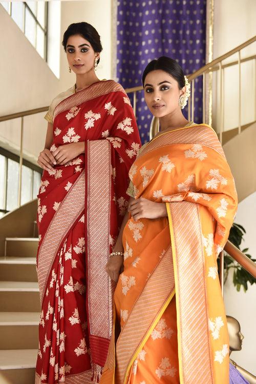 Banarasi Katan Silk Chinar Leaf Saree