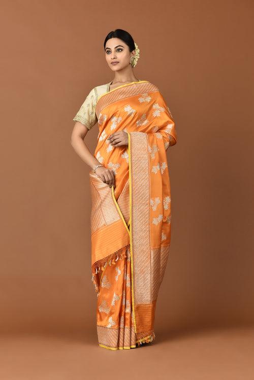 Banarasi Katan Silk Chinar Leaf Saree