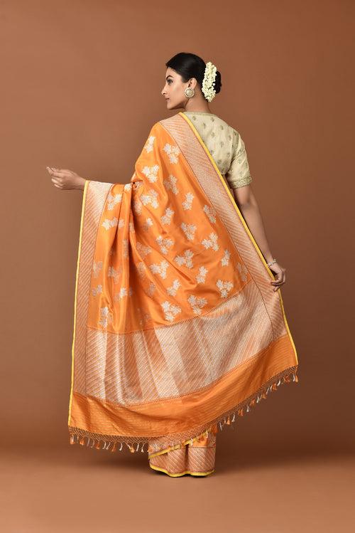 Banarasi Katan Silk Chinar Leaf Saree