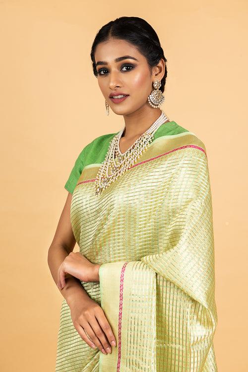 Banarasi Silk Small Bridal Jaal Saree