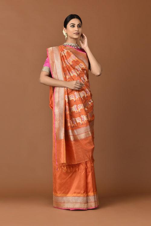 Banarasi Silk Nandi Palla Saree