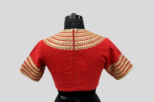 Matka Kangoora Bandgala Red Blouse