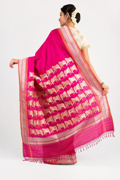 Banarasi Silk Nandi Palla Saree