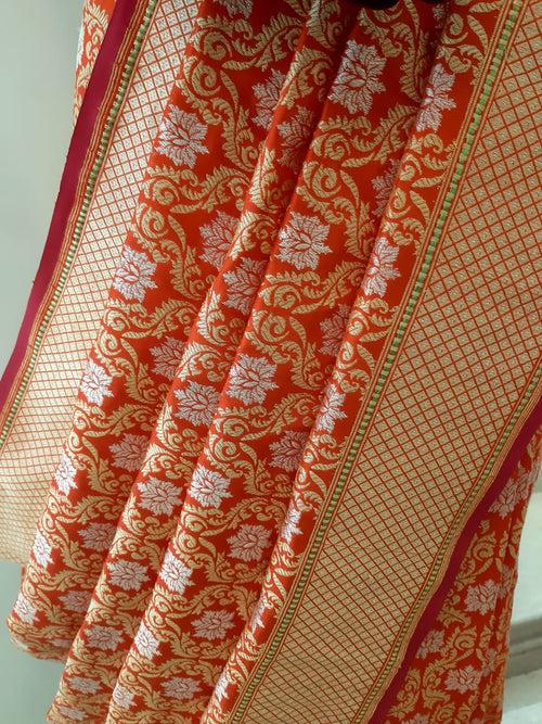 Banarasi Silk Ultakatori Jaal Saree