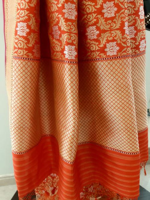 Banarasi Silk Ultakatori Jaal Saree