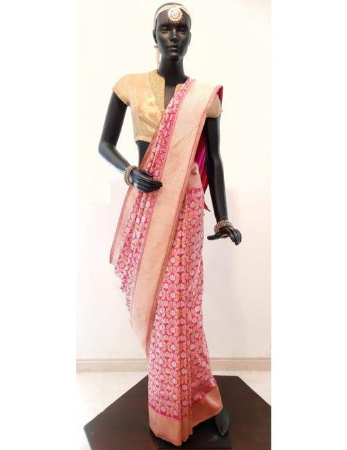 Banarasi Silk Ultakatori Jaal Saree