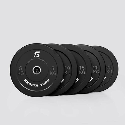 Black Rubber Bumper Plates Set 150 Kgs