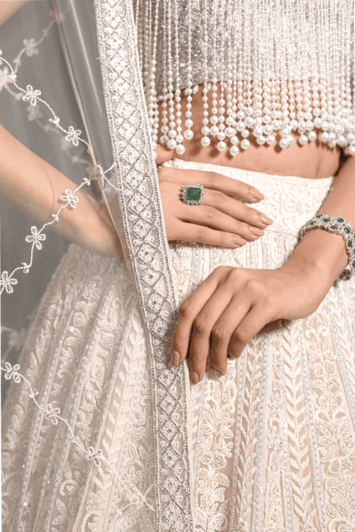 White Lehenga