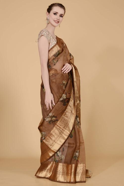 Light Brown Handloom Saree