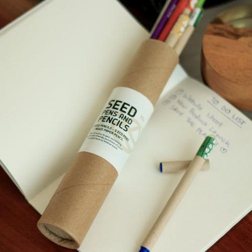 Plantable Pen Pencil Stationery Box in Recycled Kraft Paper