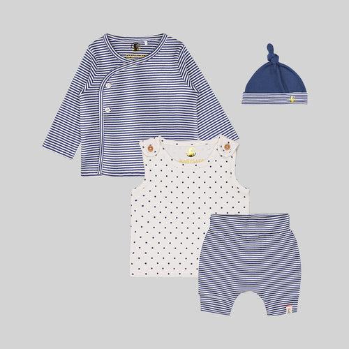 Unisex baby 4 piece Navy Set - Organic cotton