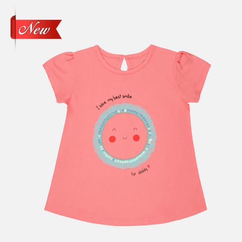 Baby-798 Girls Pretty Smile Top - Organic Cotton