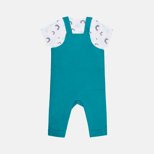 BABY 718 Unisex Happy Rainbow Dungaree Set  - Organic Cotton