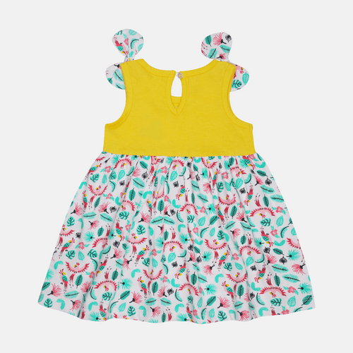 Baby-812 Girl Toucan Knotted Dress - Organic Cotton