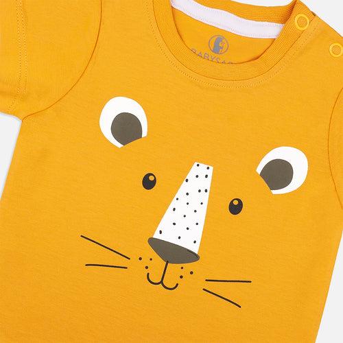 Baby-593 Boys Lion and Giraffe 2 pack Tees  - Organic cotton