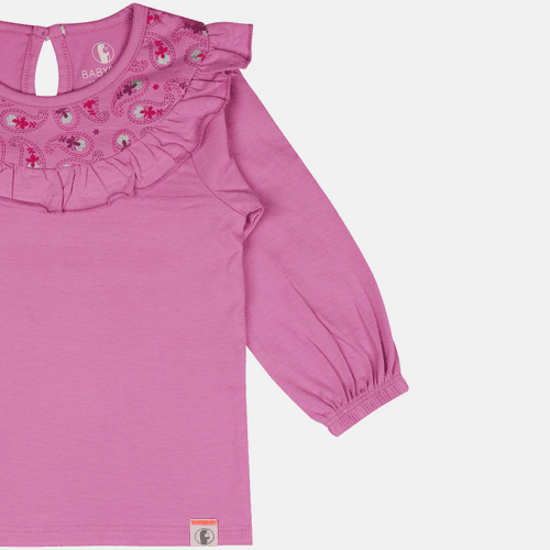 Baby-848 Girls Paisley Printed Yoke front Top - Organic Cotton