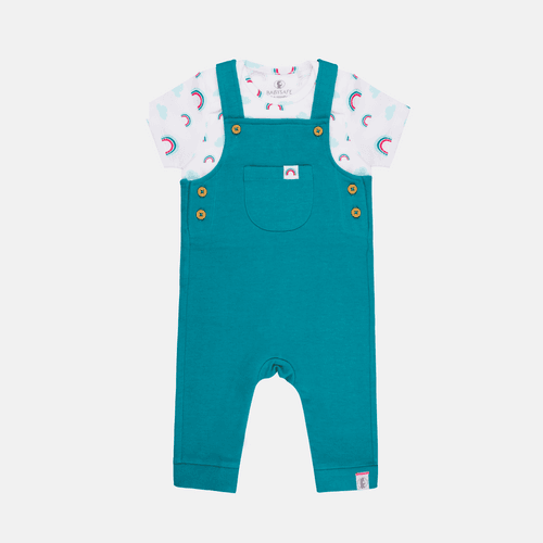 BABY 718 Unisex Happy Rainbow Dungaree Set  - Organic Cotton