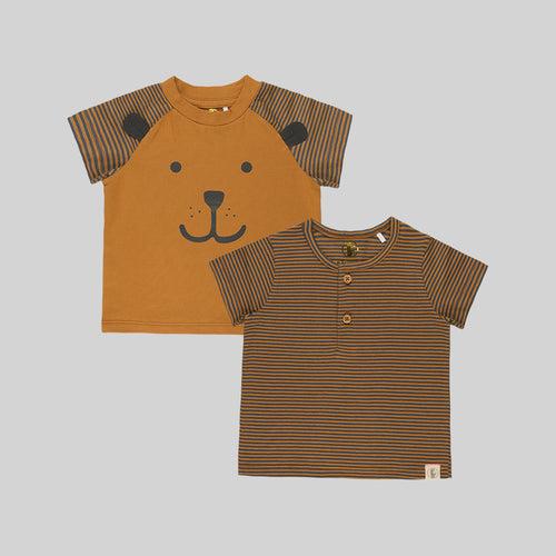 Baby-601 Boy Lion Cub 2 Pack tees - Organic cotton