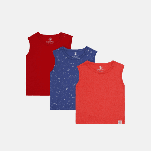 Baby-700 Boys 3 Pack Sleeveless Tees  - Organic cotton