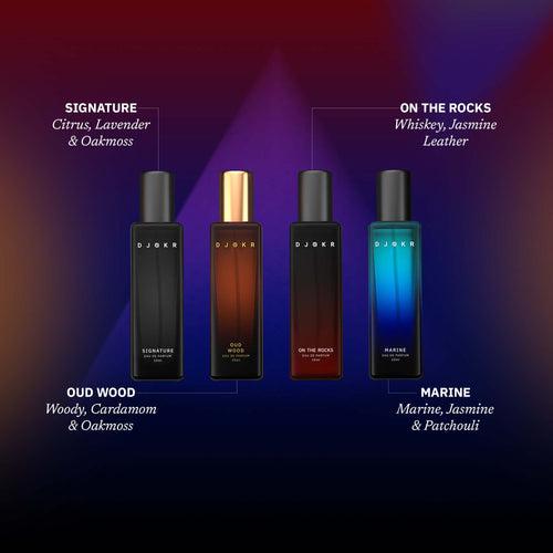 DJOKR Level Up Perfume Gift Set Pack of 4 | Signature, On The Rocks, Oud Wood, Marine (4x20 ml)