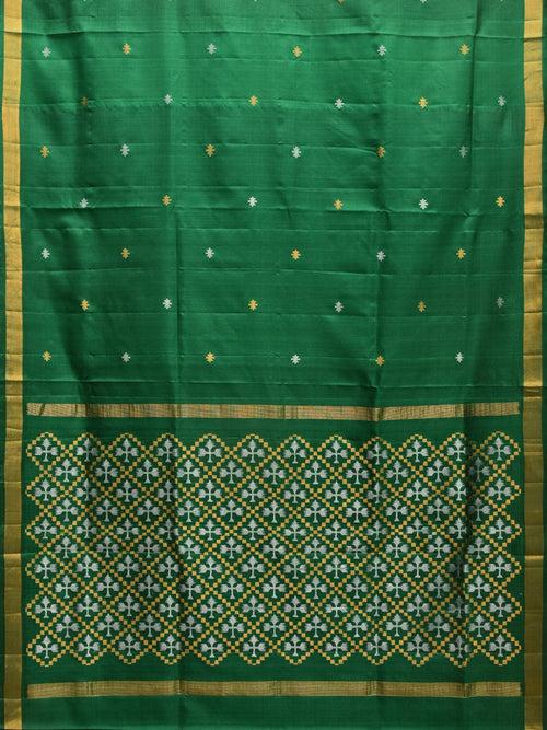 Green Uppada Silk Handloom Saree with Jamdani Pallu Design u2221