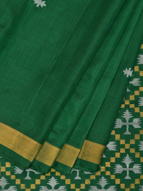 Green Uppada Silk Handloom Saree with Jamdani Pallu Design u2221