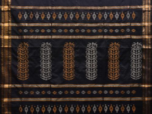 Black Uppada Silk Handloom Saree with Karpur Pallu Design u1890