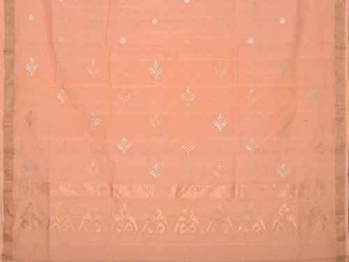 Peach Uppada Cotton Handloom Saree with Pallu Design U1410