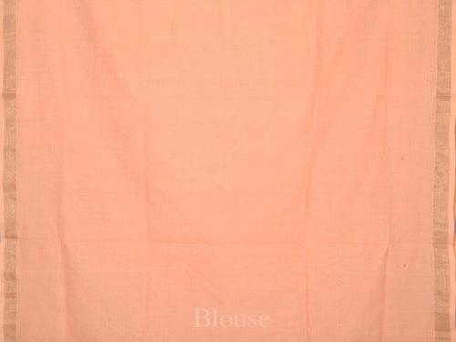 Peach Uppada Cotton Handloom Saree with Pallu Design U1410