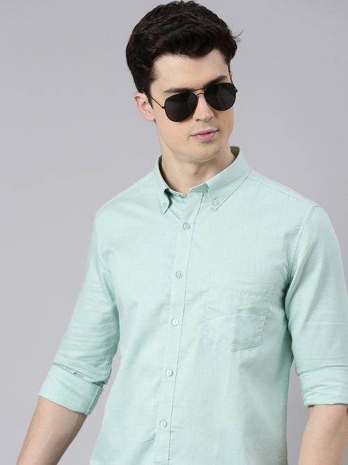 Pale Turquoise Button Down Solid Shirt