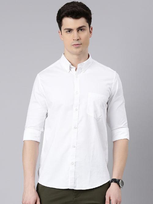 White Button Down Solid Shirt