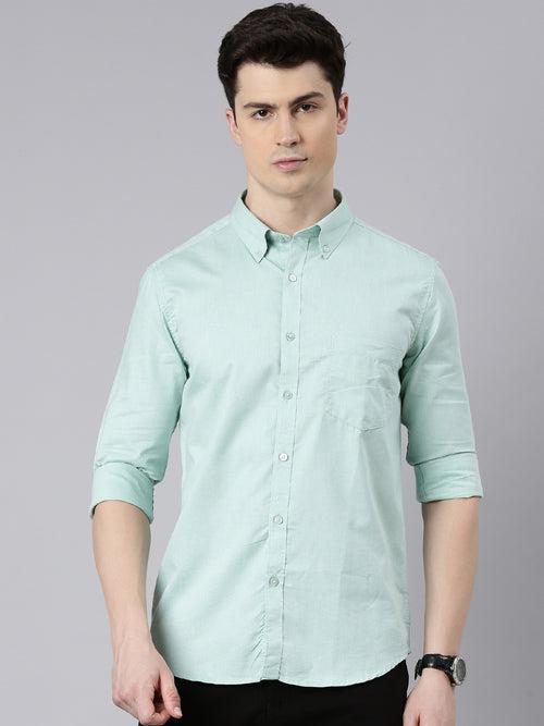 Pale Turquoise Button Down Solid Shirt