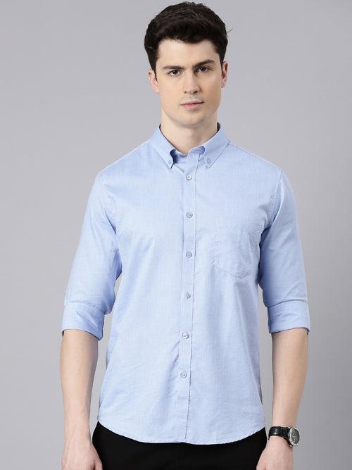 Stone Blue Button Down Solid Shirt