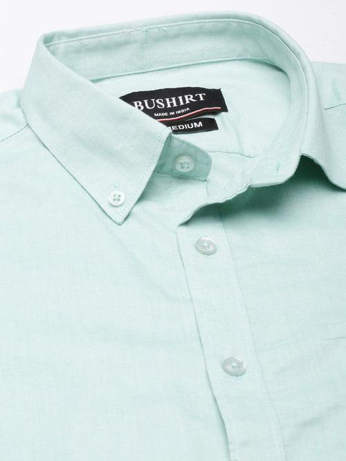 Pale Turquoise Button Down Solid Shirt