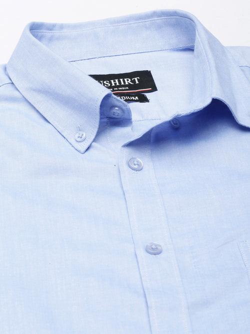 Stone Blue Button Down Solid Shirt