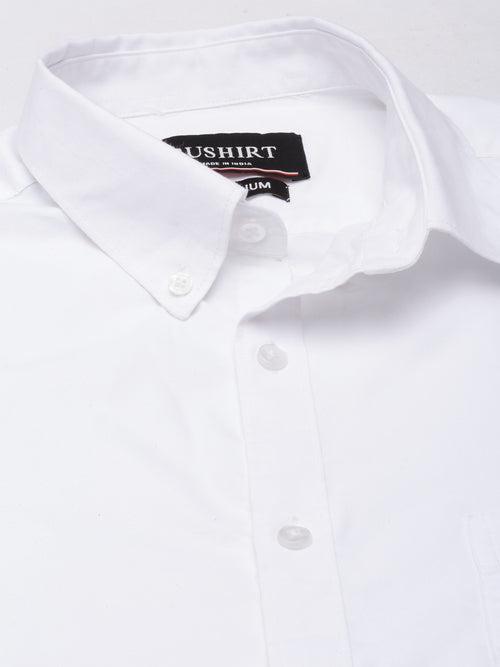 White Button Down Solid Shirt