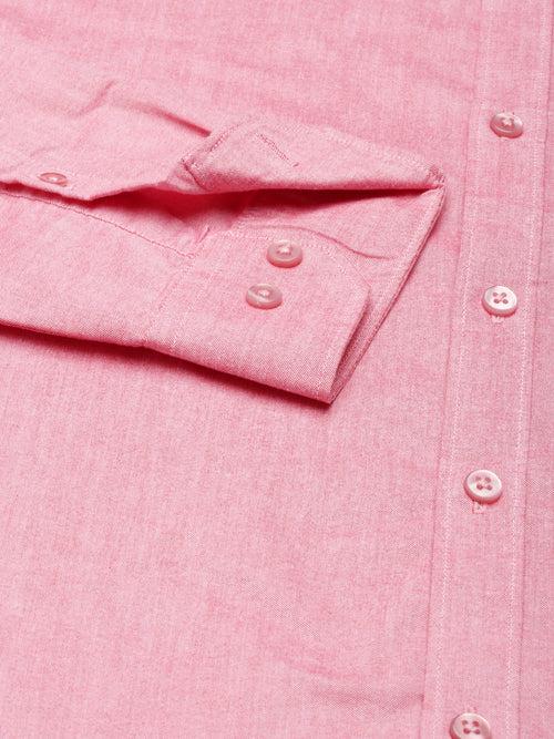 New York Pink Button down Solid Shirt