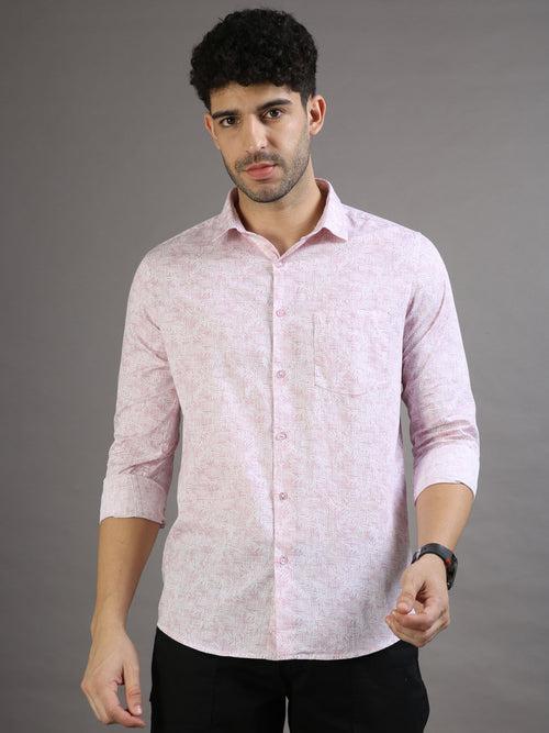 Mini Palm Leaf Pastel Pink Shirt