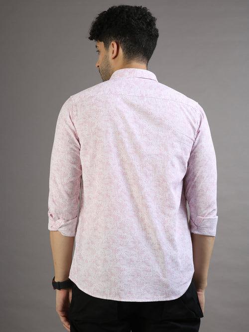 Mini Palm Leaf Pastel Pink Shirt