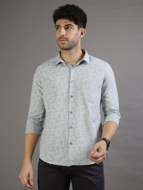 Misty Grey Printed Shirt