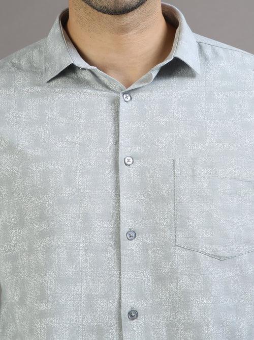 Misty Grey Printed Shirt